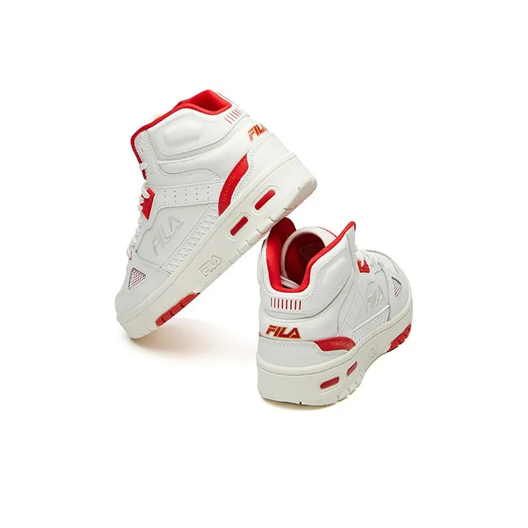 FILA Teratach High Top White/Red Women's-3