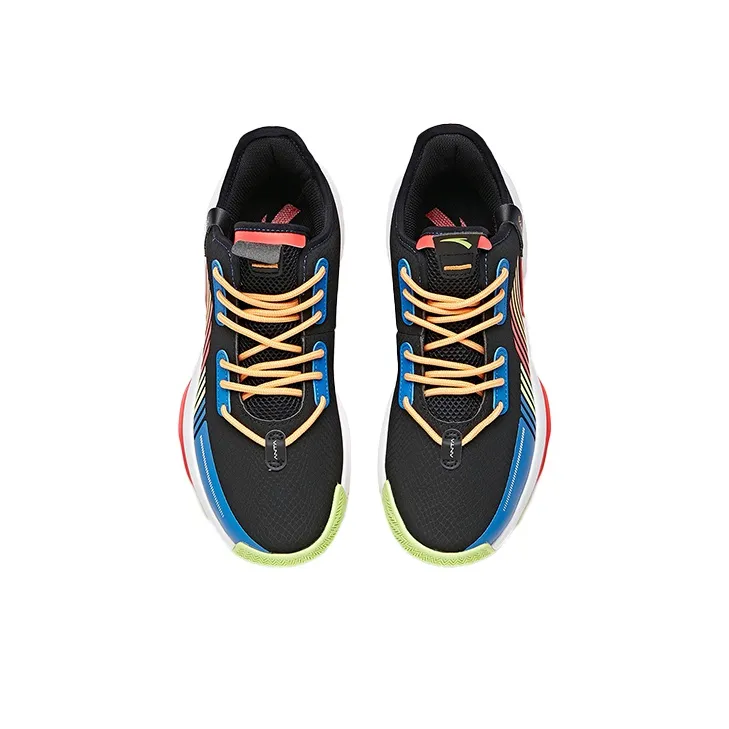 ANTA Vintage Basketball Shoes Men Low Top Black/Royal Blue/ANTA White-2