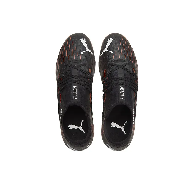 PUMA MG Rubber Short Studs Cushioning Anti-Slip And Wear-Resistant Soccer Shoes Black Red-3