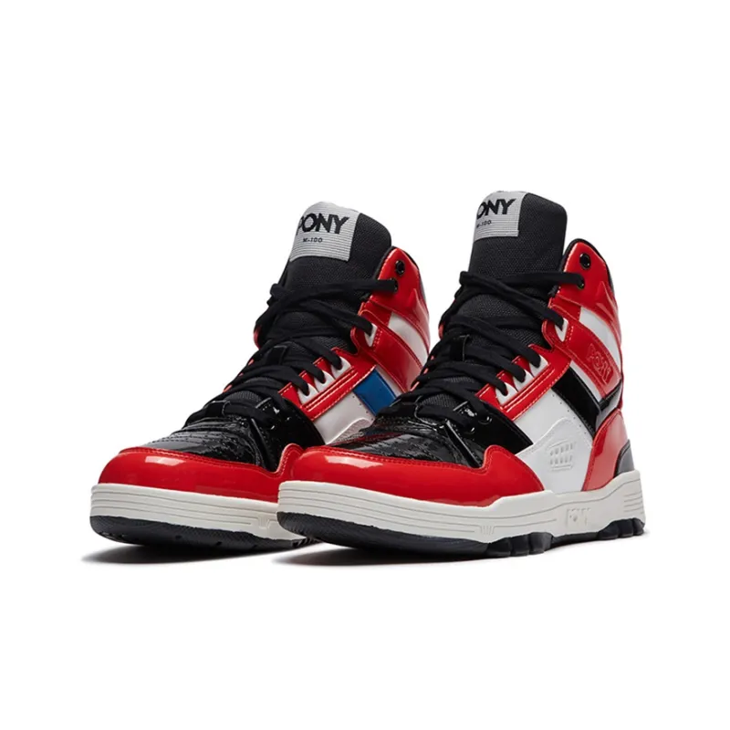 Pony M100 High White/Red-2