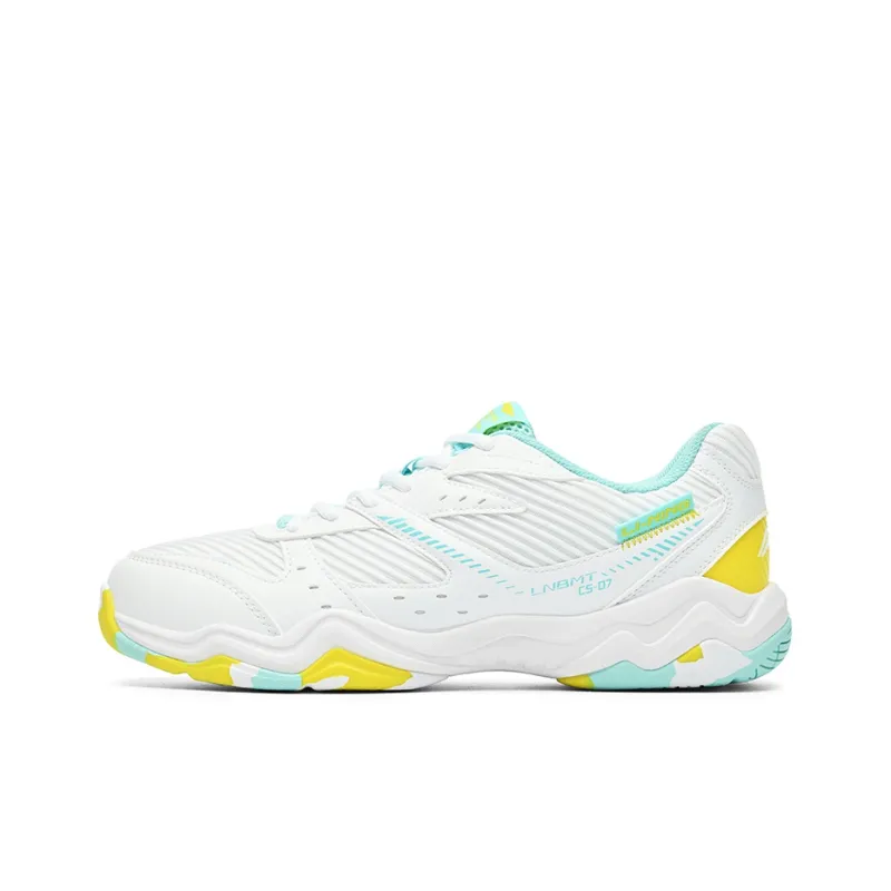 LiNing Speed Collection Long Wind Cushioning Wear Resistant Low Top Badminton Shoes Unisex White Green-0