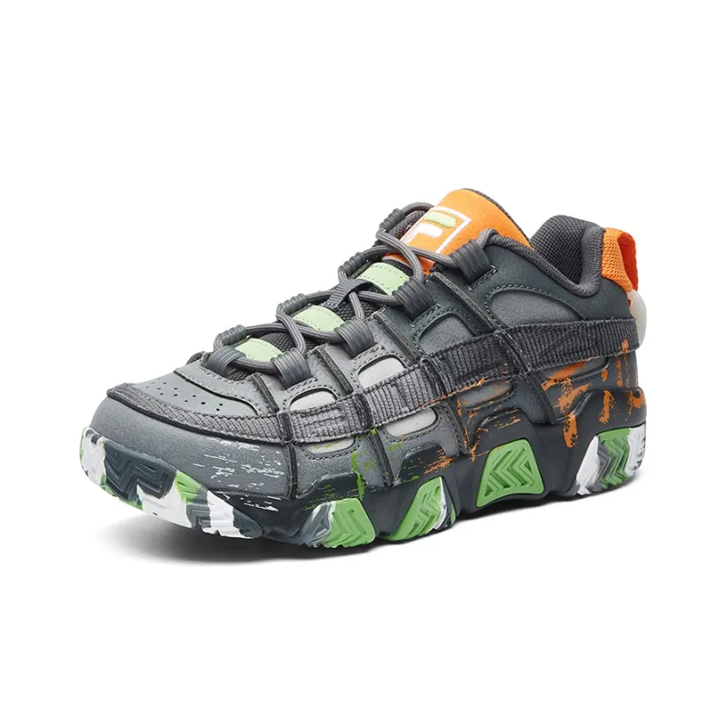 FILA FUSION Ade Vintage Basketball Shoes Women's Low Top Gray/Green-1