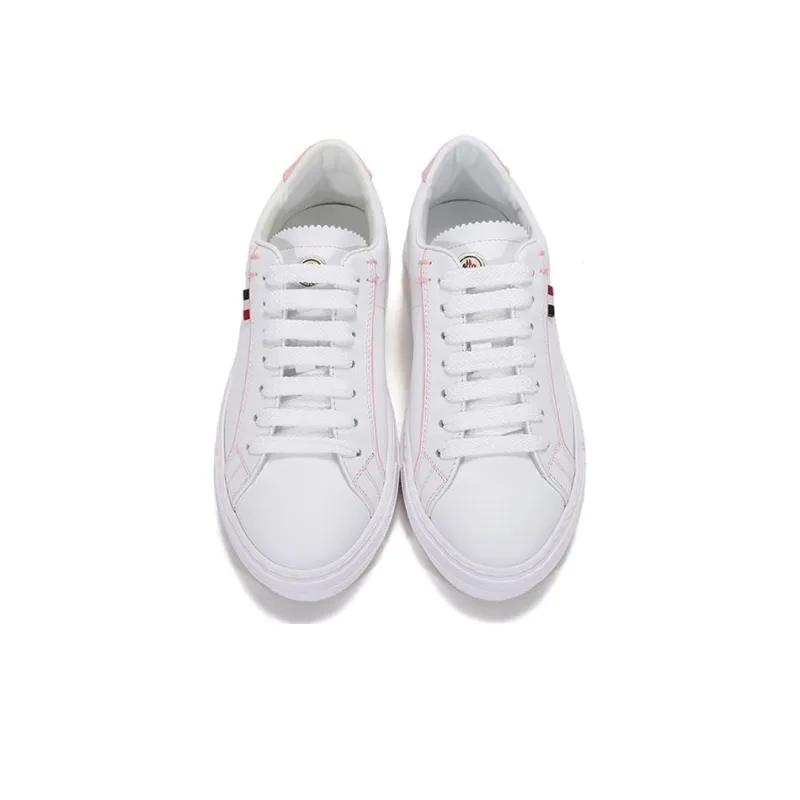 Moncler Women's Alodie Leather Trainers 'White Pink'-3