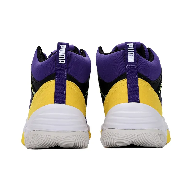 PUMA Unisex Rebound Future Evo Mid Top Purple/Gold-4
