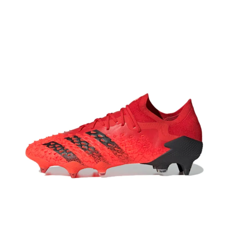 Adidas Predator Freak.1 Soft Ground Boots Slip Resistant Soccer Shoes Men's Red Black-0