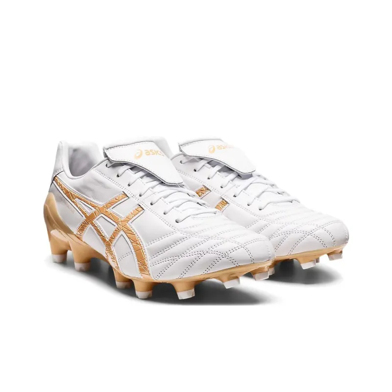 Asics Gel Lethal Testimonial 4 IT Durable Breathable Soccer Shoes Men's White Gold-2