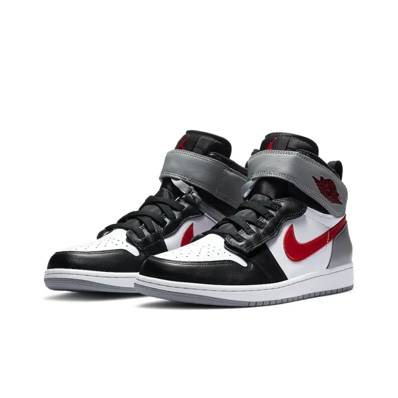 Jordan 1 High FlyEase Black Particle Grey Gym Red-1