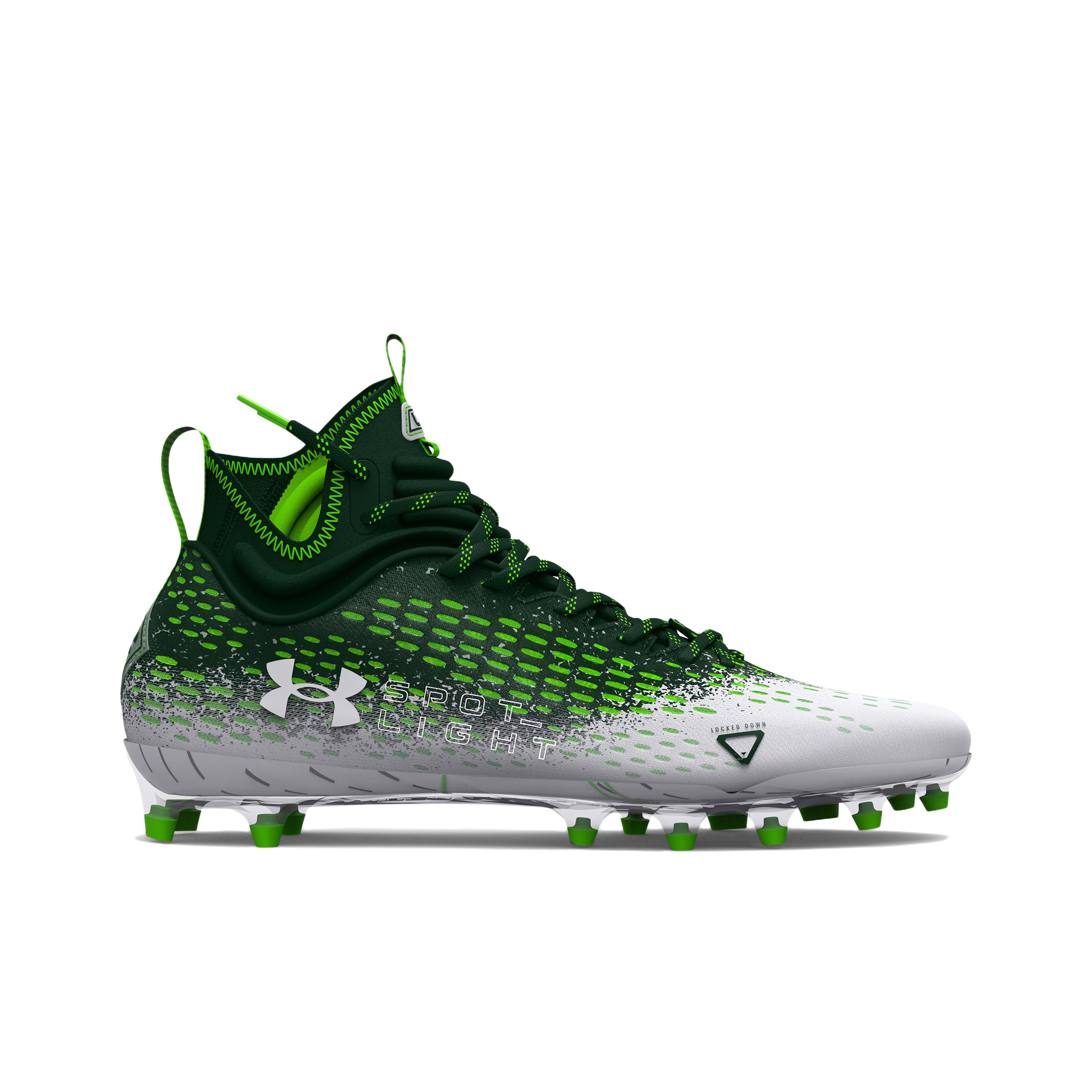 Under Armour Soccer Shoes Men Mid Top Forest Green White POIZON