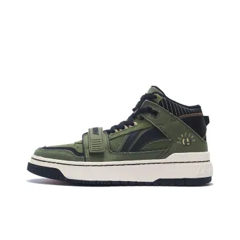 LiNing Rookie Mid Top Vintage Basketball Shoes Men's Green Black