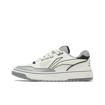 LiNing Rookie 2 Anti Slip And Wear Resistant Breathable Low Top Vintage Basketball Shoes White Gray