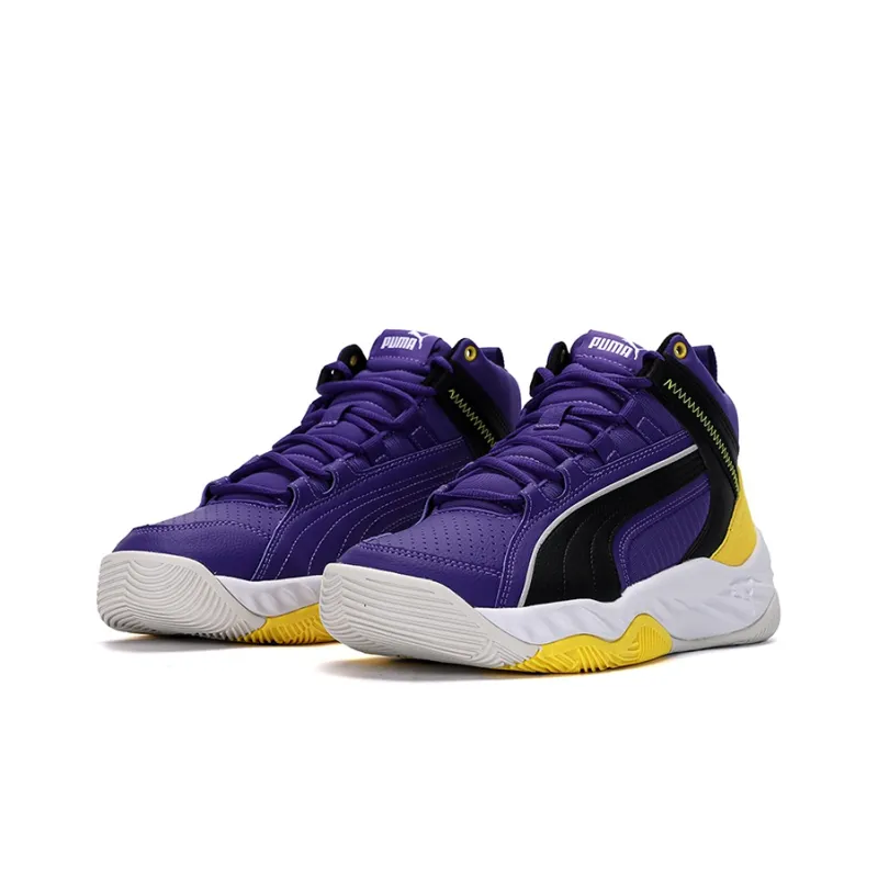 PUMA Unisex Rebound Future Evo Mid Top Purple/Gold-2