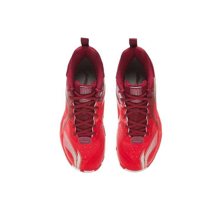 LiNing Ranger6 LITE Cushioned Slip Resistant Abrasion Resistant Low Top Badminton Shoes Unisex Red-3