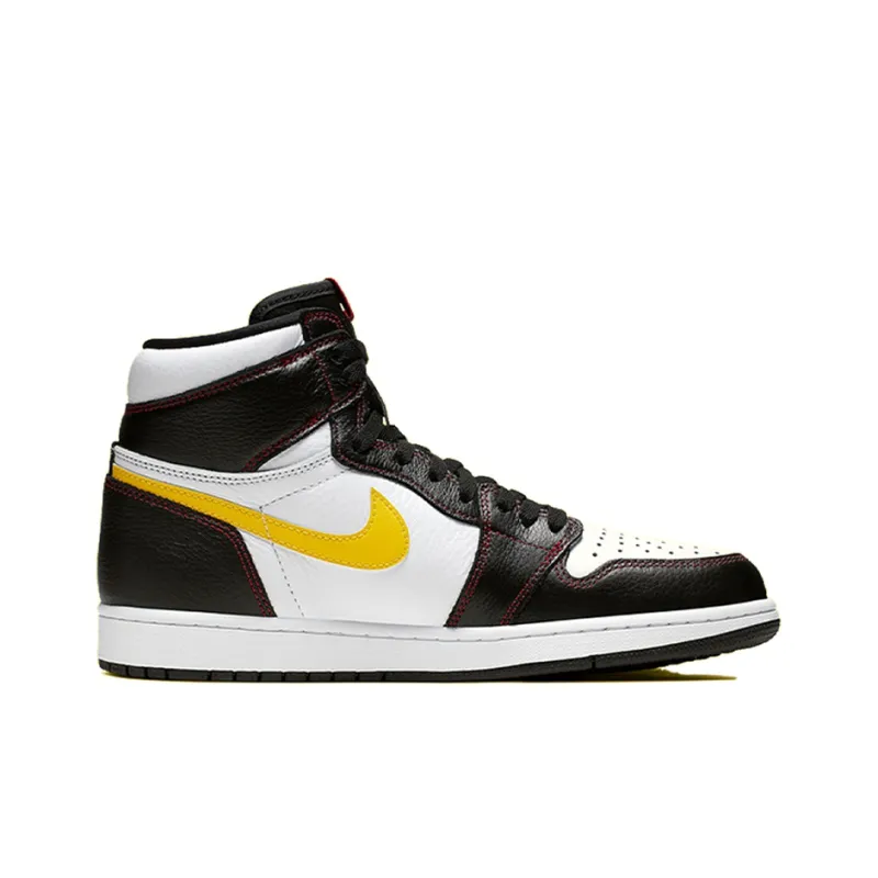 Jordan 1 Retro High Defiant White Black Gym Red-1