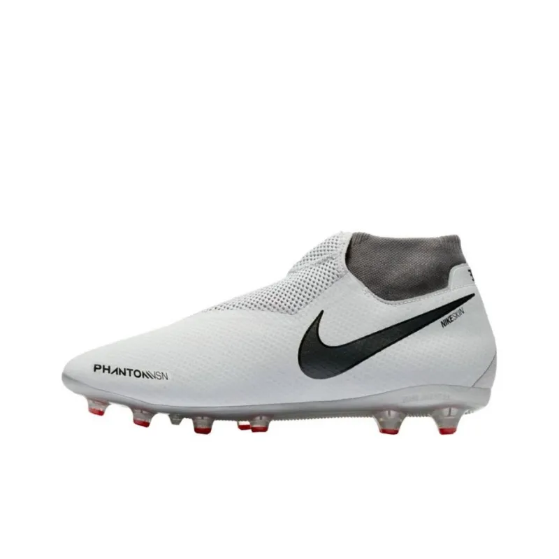 Nike Phantom Vision Soccer Shoes Unisex Mid-Top Gray/Red-0