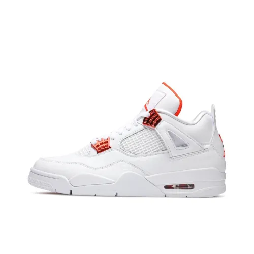 Air Jordan 4 Vintage Basketball Shoes Women's Mid-Top White/Orange