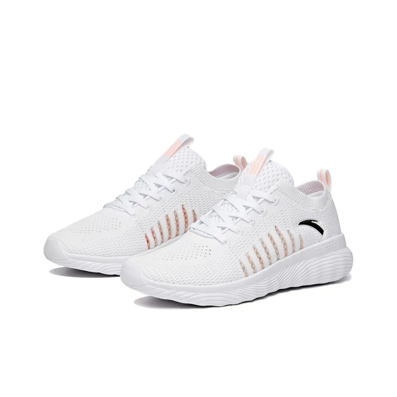 ANTA Training Shoes Women's Low Top ANTA White/Fluorescent Sunset Orange-1