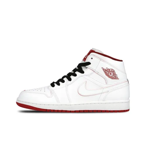 Jordan 1 Retro Mid White Gym Red Black