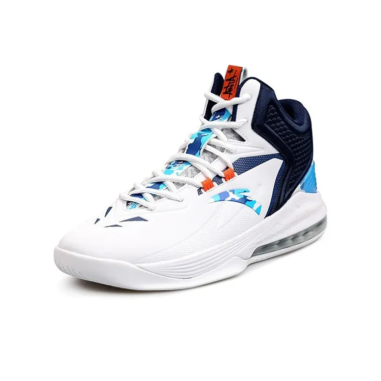 Stash x Anta Cushioning Anti Slip And Wear Resistant Coverage High Top Basketball Shoes Men's White Blue-2