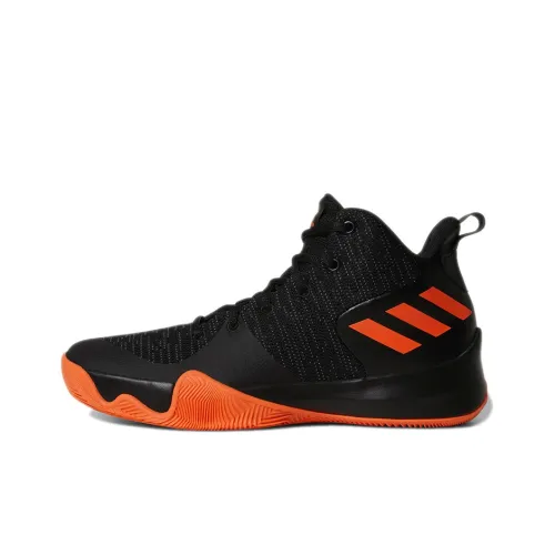 Adidas Explosive Flash Vintage Basketball Shoes Men High-Top Black/Orange