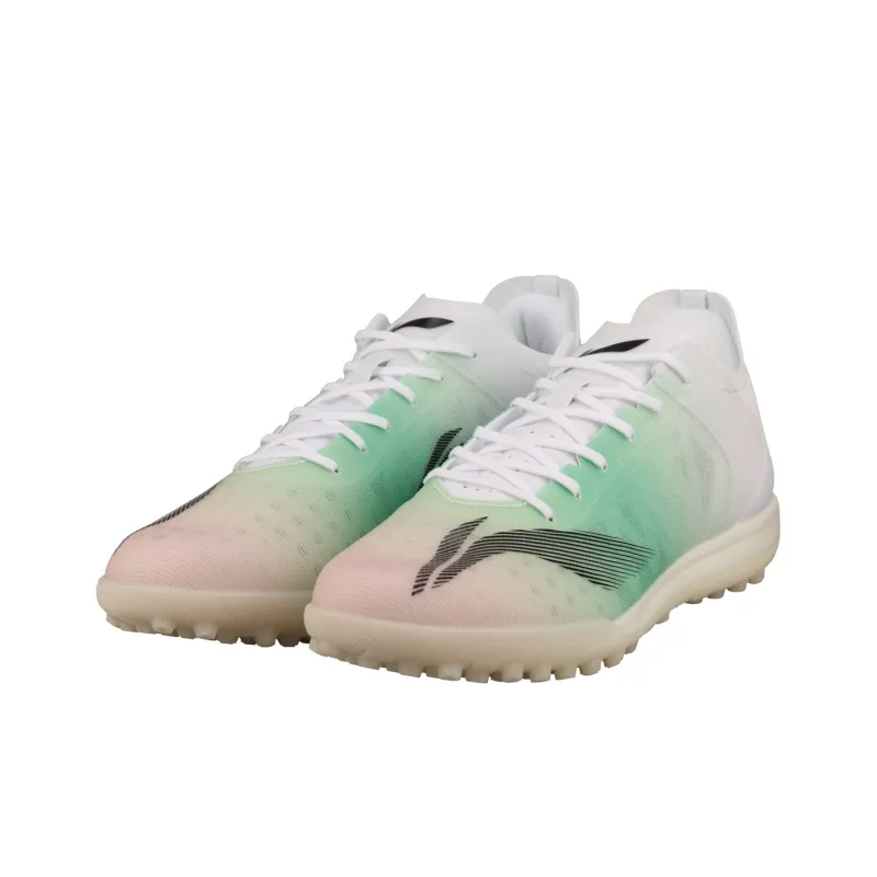 LiNing Sportlife Slip-Resistant Breathable Soccer Shoes Men's Orange/Green/White-2