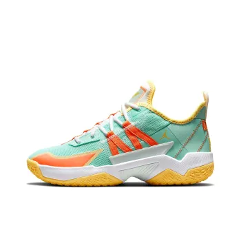 Jordan One Take 2 PF Cushioning Anti Slip And Wear Resistant Low Top Vintage Basketball Shoes Men's Green Yellow Orange