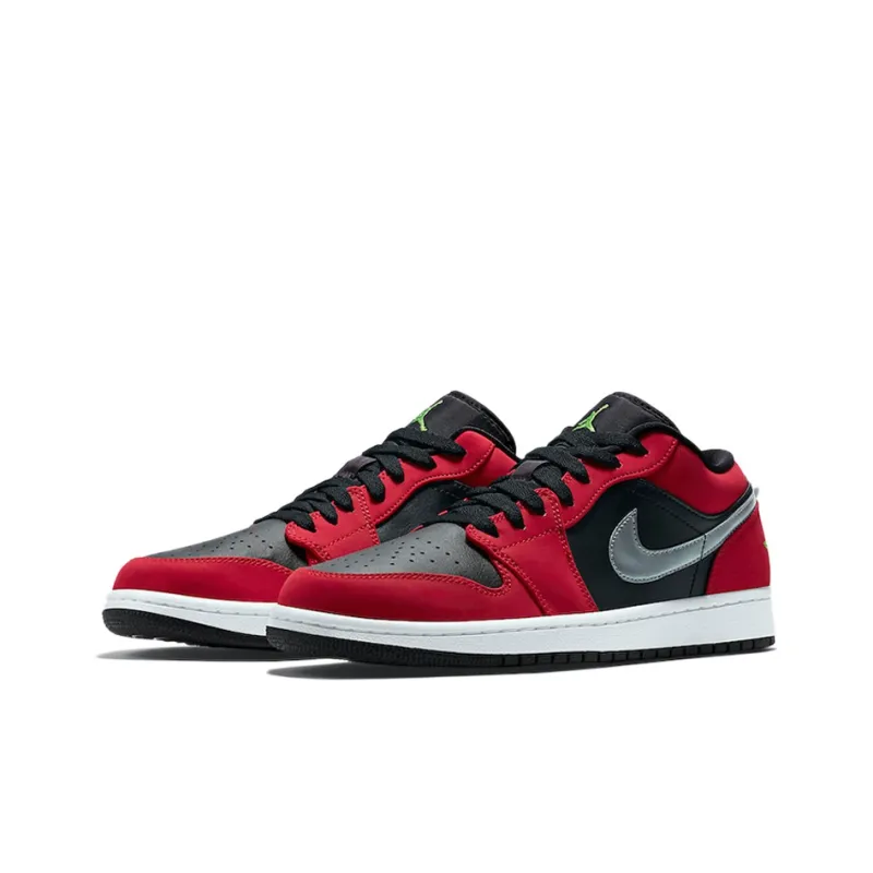 Jordan 1 Low Black Green Pulse Gym Red-1