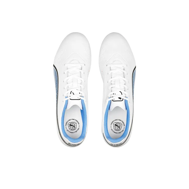 PUMA King AG Rubber Short Studs Anti Slip Wear Resistant Soccer Shoes Women's White Blue-3