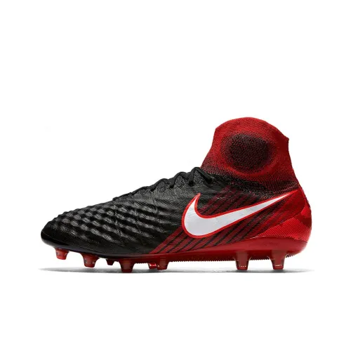 Nike Magista Obra 2 AG Rubber Short Studs Cushioning Anti-Slip And Wear-Resistant Soccer Shoes Men's Black Red
