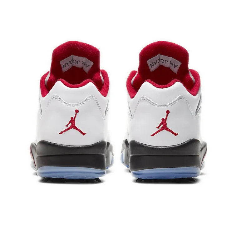 Jordan 5 Retro Low Golf Fire Red Silver Tongue-3