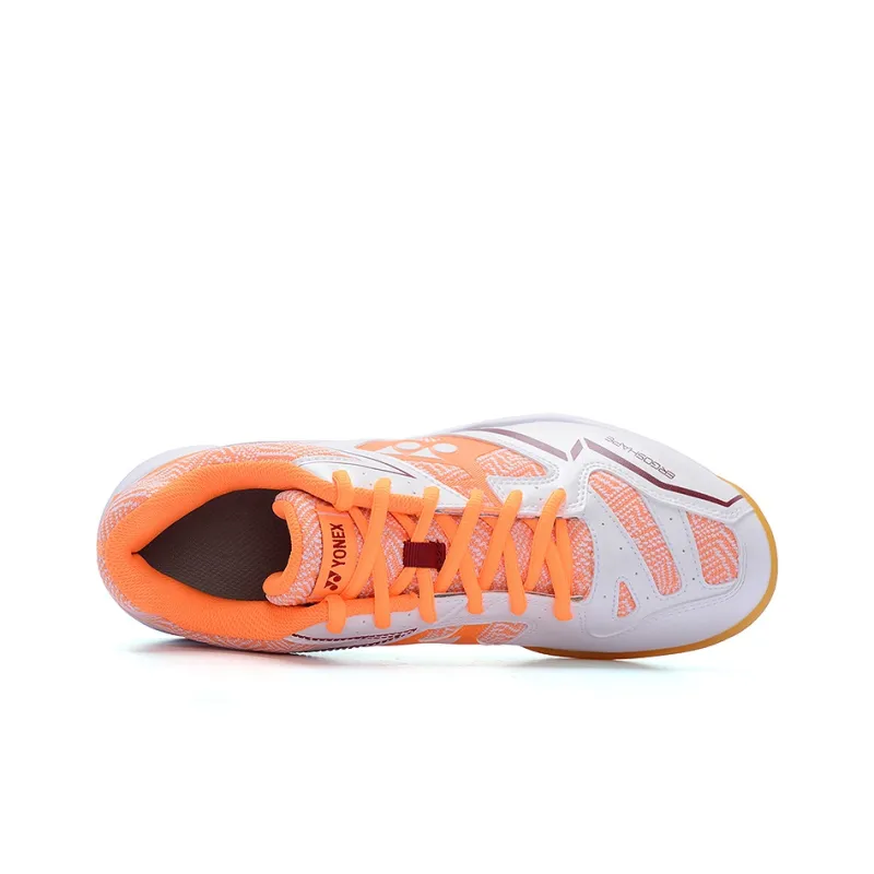 YONEX Lightweight Wear resistant And Non slip Low Top Badminton Shoes Unisex White Orange-2