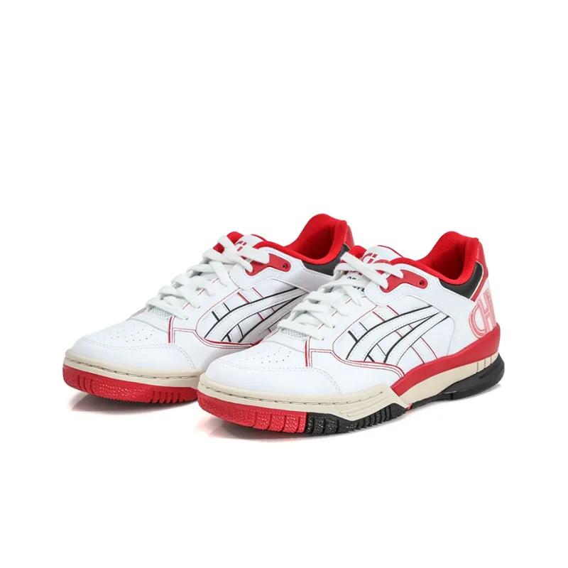 Asics Gel-Spotlyte LOW Anti-Slip And Wear-Resistant Lightweight Low-Top Vintage Basketball Shoes Unisex White Red-3