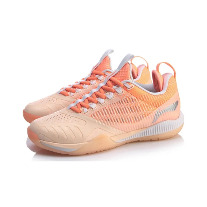 LiNing Cool Shark 2 Cushioning And Breathable Low Top Badminton Shoes Women's Neon Orange Pink-2