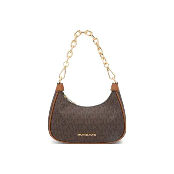 MICHAEL KORS Canvas With Leather Clutch Handbag Shoulder Bag Women's Brown