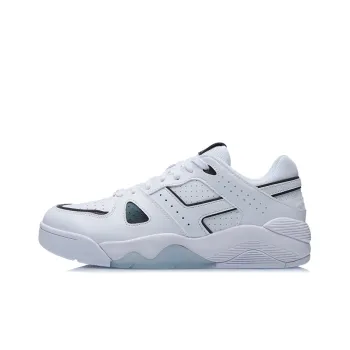 LiNing Back To The Future Retro 90s Anti Slip Wear Resistant Low Top Vintage Basketball Shoes Unisex White