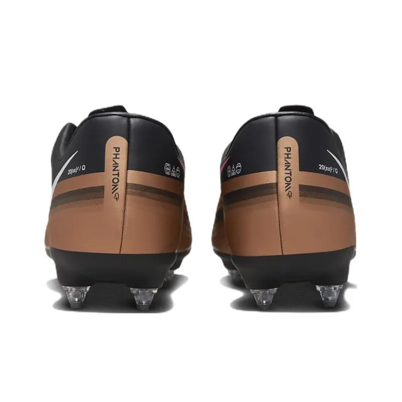Nike Phantom GT2 Academy SG-Pro Anti-clog Traction Soft Ground Soccer Shoes Unisex Black Gold-4