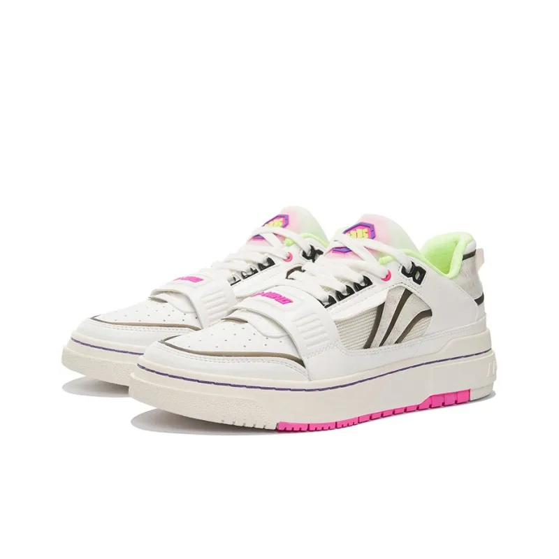 LiNing Rookie Durable Breathable Low Top Vintage Basketball Shoes Ecru-2