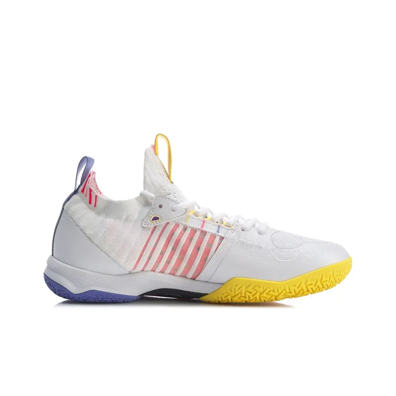 LiNing Raid 4 Low Top Badminton Shoes Unisex White Red-1