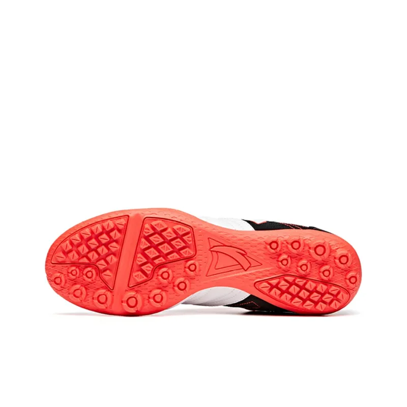 Anta Cushioned Slip-Resistant Abrasion-Resistant Breathable Soccer Shoes Men's White Black Red-4
