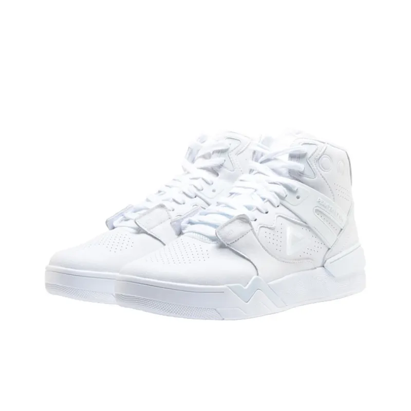PEAK State Pole Shock Absorbers With Slip Resistant Features High Top Vintage Basketball Shoes Men's Pure White-2