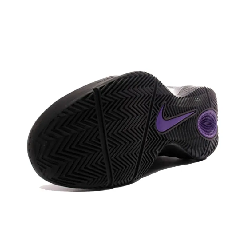 Nike Zoom Hyperenforce Cushioning Anti-Slip And Wear-Resistant Mid-Top Vintage Basketball Shoes Men's Black Purple-3