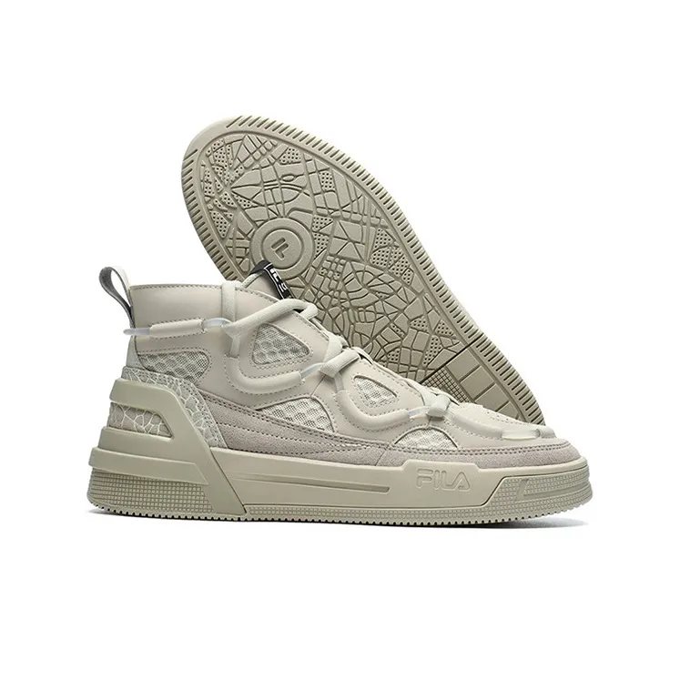 FILA High Top Retro Basketball Shoes Gray-1