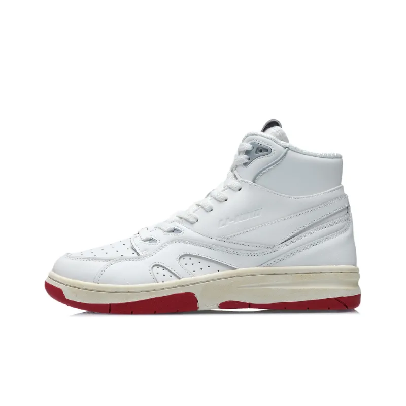 LiNing 937 Vintage Basketball Shoes Unisex High Top Ecru-0