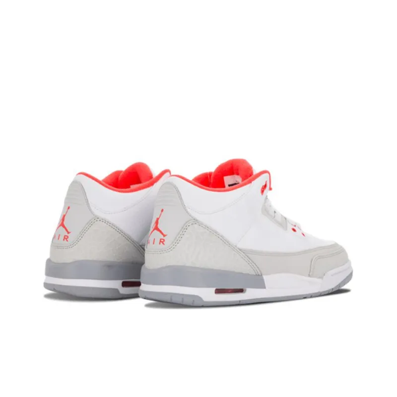 Jordan 3 Retro White Crimson Grey GS-3