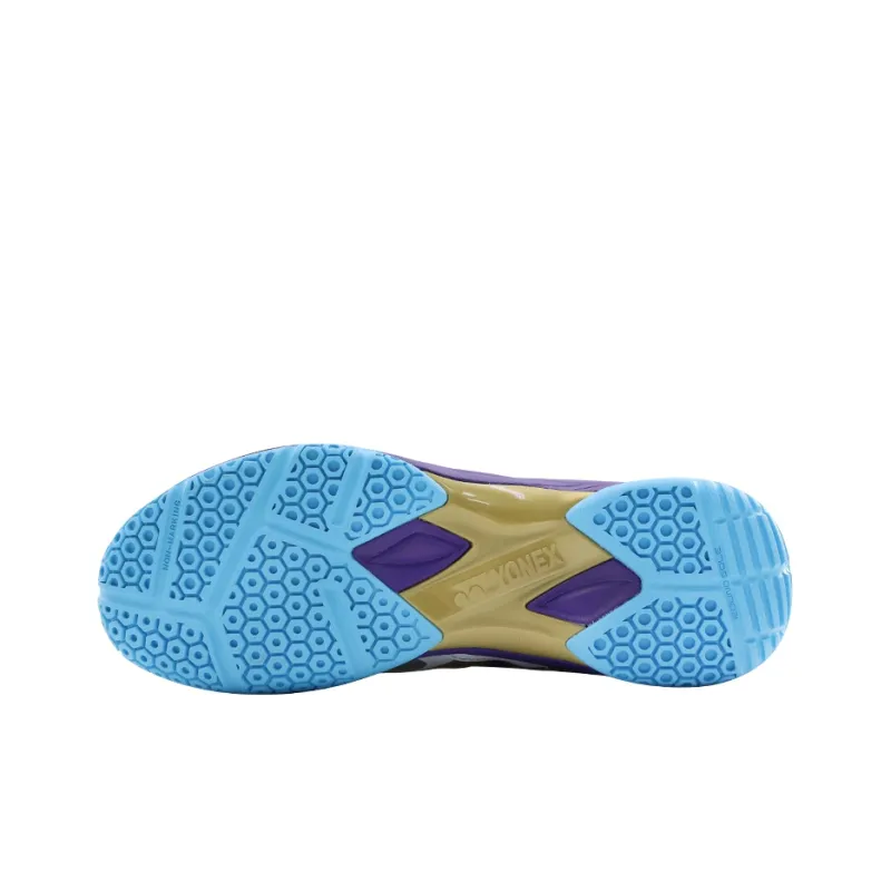 YONEX Cushioning Anti Slip Wear Resistant Breathable Lightweight Coverage Low Top Badminton Shoes Unisex White Purple-4