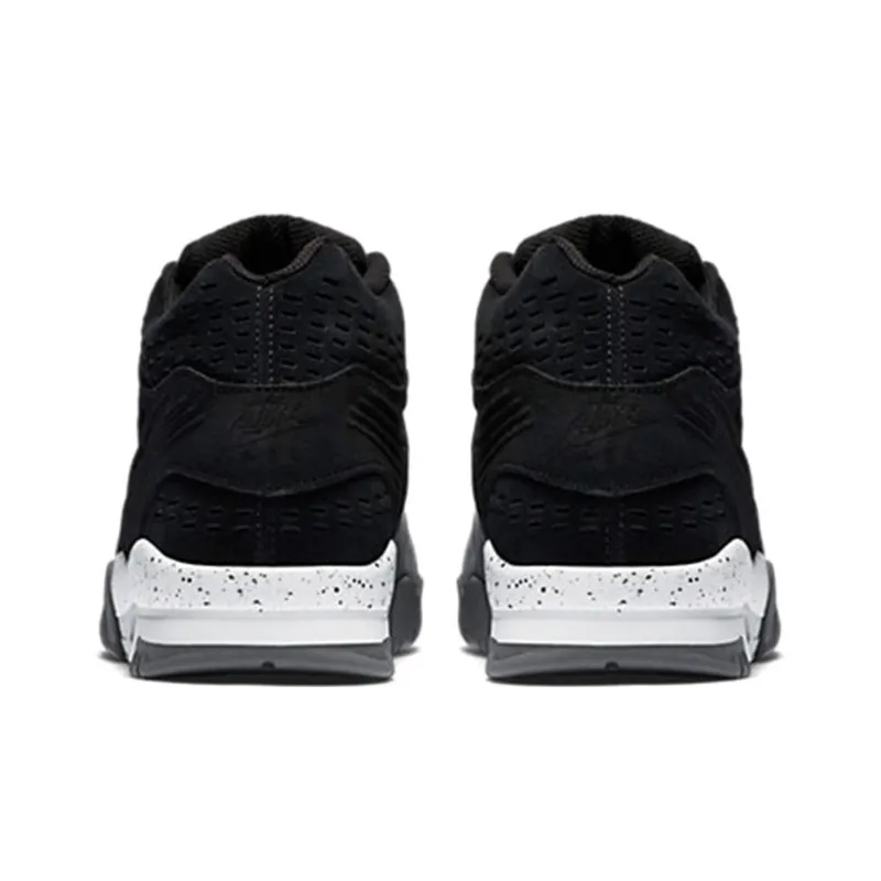 Nike Air Trainer 3 Cushioned Anti Slip And Wear Resistant Lightweight Mid Top Vintage Basketball Shoes Men's Black Gray-4