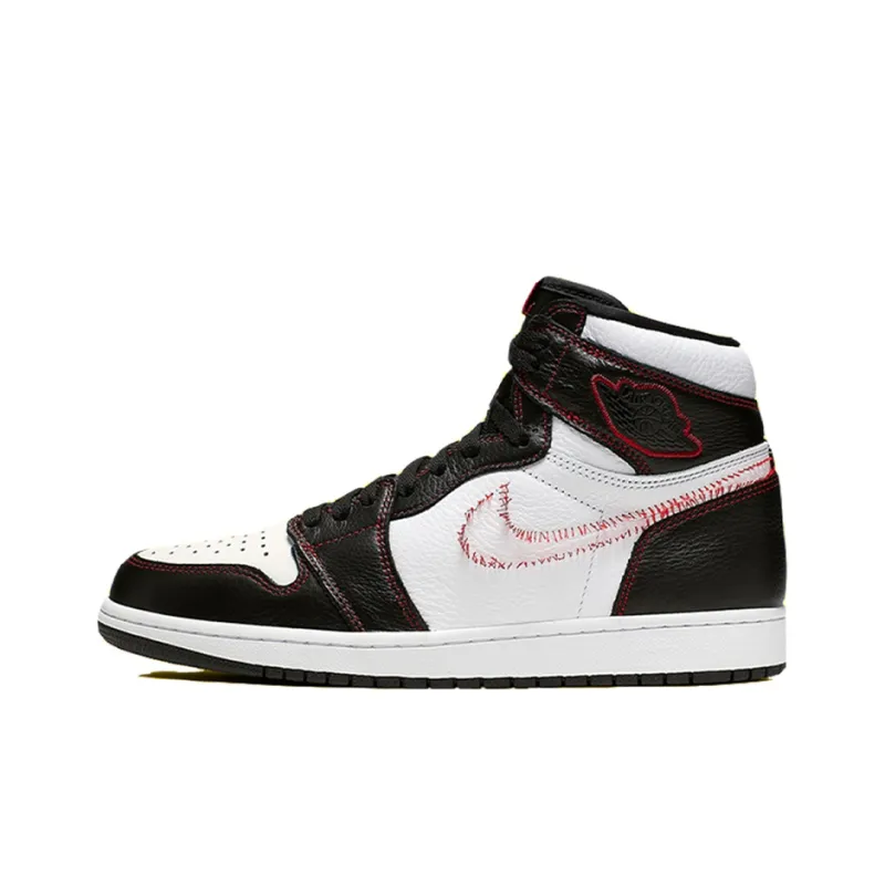 Jordan 1 Retro High Defiant White Black Gym Red-0