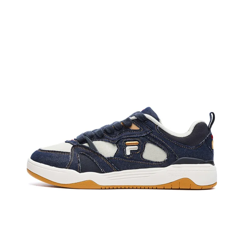 FILA FUSION Smash Low Top Vintage Basketball Shoes Men's Blue White-0