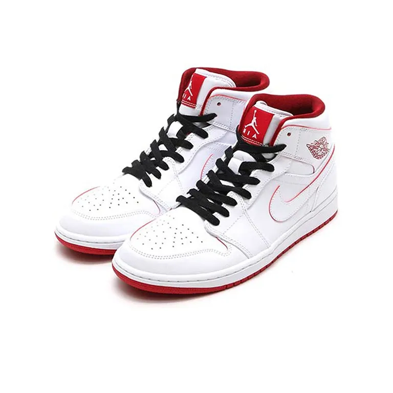 Jordan 1 Retro Mid White Gym Red Black-1