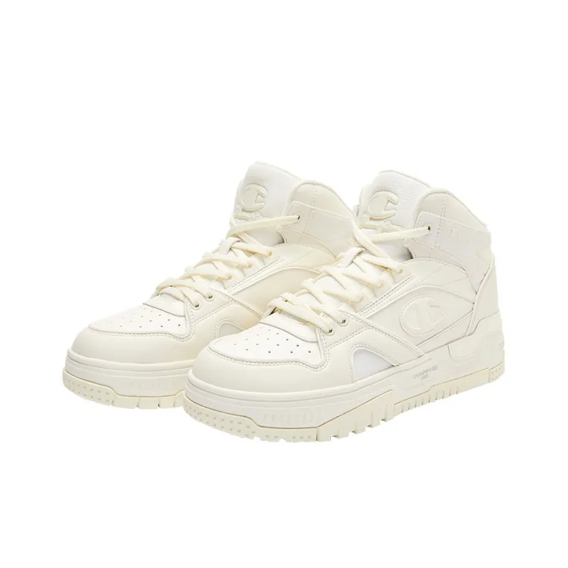 Champion RetroBasket 19 High-Top Vintage Basketball Shoes Women's Milk White-2