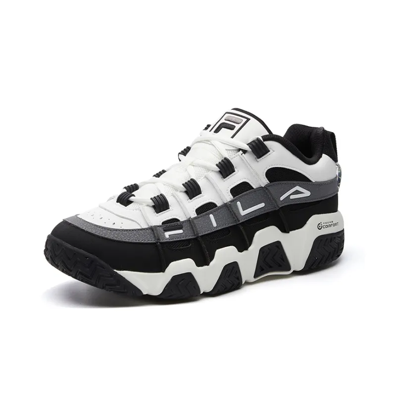 FILA Barricade Cushioning Anti Slip Wear Resistant Breathability Low Top Vintage Basketball Shoes Men's Black-1